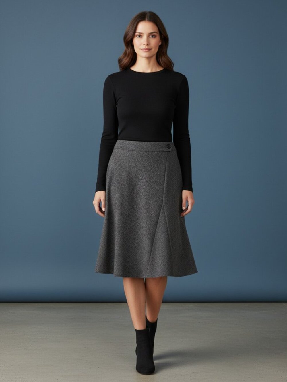 Reitmans Charcoal A-Line Skirt